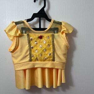 Beauty and the Beast inspired Yellow Satin and Lace Top and skirt